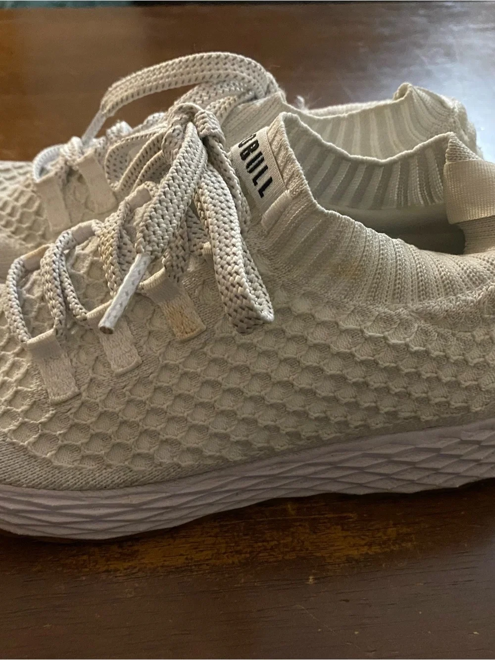 No Bull  Men’s Knit Sneakers in Off-White